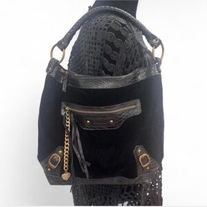 XOXO Black Shoulder Bag with Gold Details
